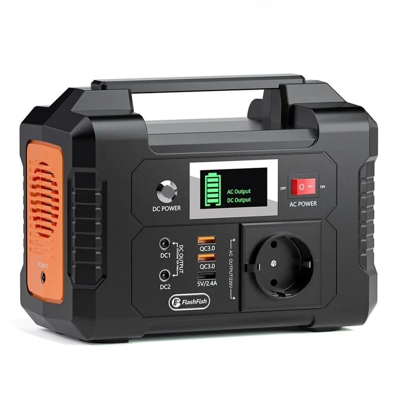 [EU Direct] „FlashFish E200“ – 200 W, 40 800 mAh nešiojamasis elektros generatorius ir saulės energijos stotis su 220 V kintamosios srovės lizdu, 2 nuolatinės srovės lizdais ir 3 USB lizdais