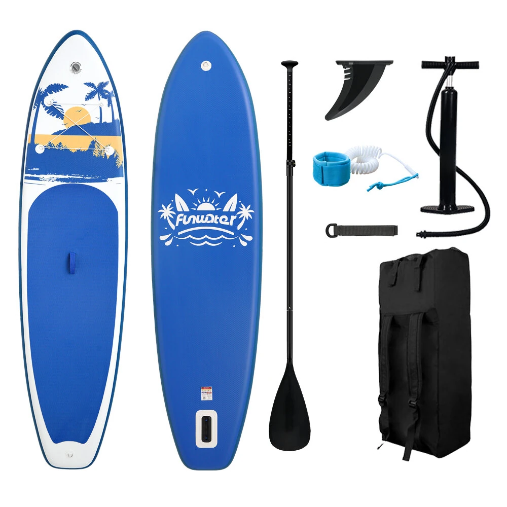 [EU Direct] „FunWater“ 335 cm didelio dydžio pripučiama stovimojo irklavimo lenta su visais reikalingais priedais: reguliuojamu irklu, pompa, ISUP kelioniniu kupriniu, saugos virve, skirta suaugusiems, modelis SUPFW31D