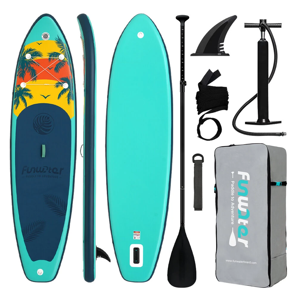 [EU Direct] FunWater 335*84*15CM Load 165KG+ Inflatable Stand Up Paddle Board Surfboard For Solo Adventure 2+1 Family Touring Unisex Adult Paddle Board SUPFW55A,SUPFW55B,SUPFW55C