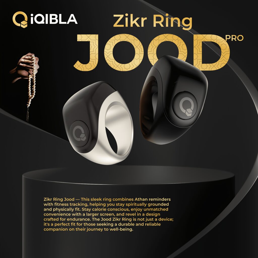„iQIBLA Smart Zikr žiedas JOOD Pro | 5 maldos laiko priminimai | Išmanusis tasbih skaitiklis | Patobulintas skaičiavimas iki 65 000 kartų | iQIBLA Social Life programėlė | Laisvai reguliuojamas žiedas, pritaikomas pagal dydį“