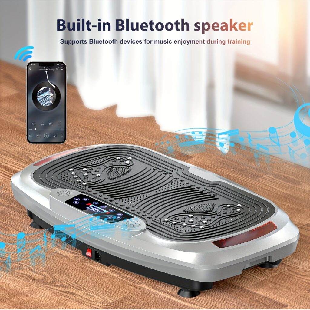 300 W išmanioji vibracinė platforma + gilusis magnetinis masažas | Integruota muzika + 120 jutiklinio valdymo lygių | Tyli variklio veikla | Maksimali apkrova 200 kg | Įtrauktos pasipriešinimo juostos | Visos kūno svorio metimo treniruotė | Liekninimas ir tonizavimas | Dvigubas režimas namams/sporto salėms