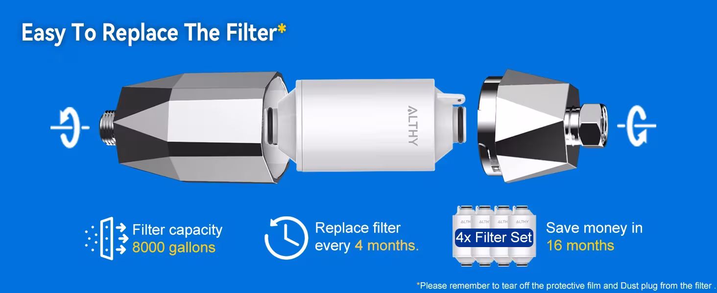 filtro de agua de ducha para cloro