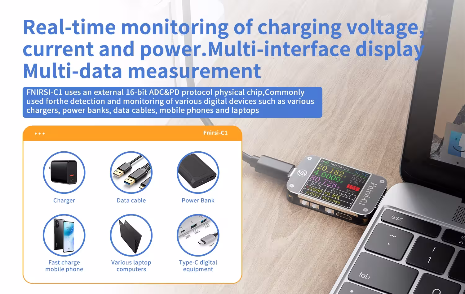 USB Type-C voltmeter tested