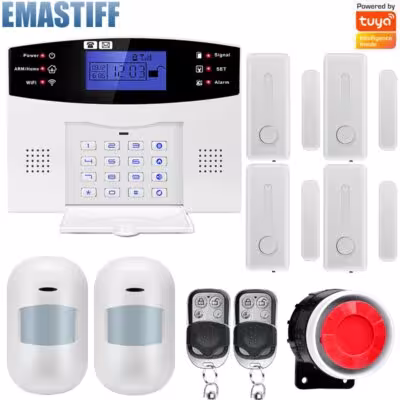 • WiFi allarme di sicurezza domestica GSM con sensori di movimento wireless
