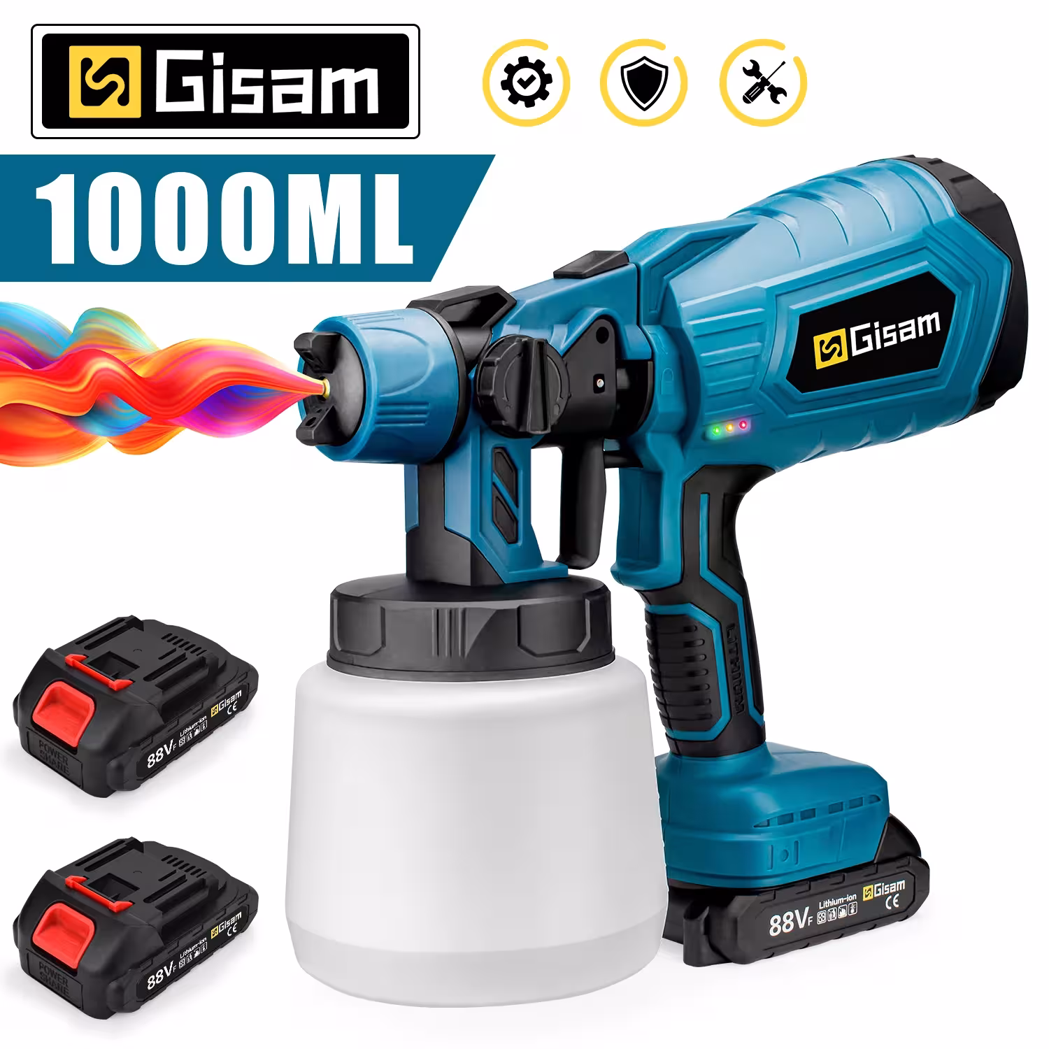 1000ML Cordless Electric Spray Paint Gun Makita 18V Battery