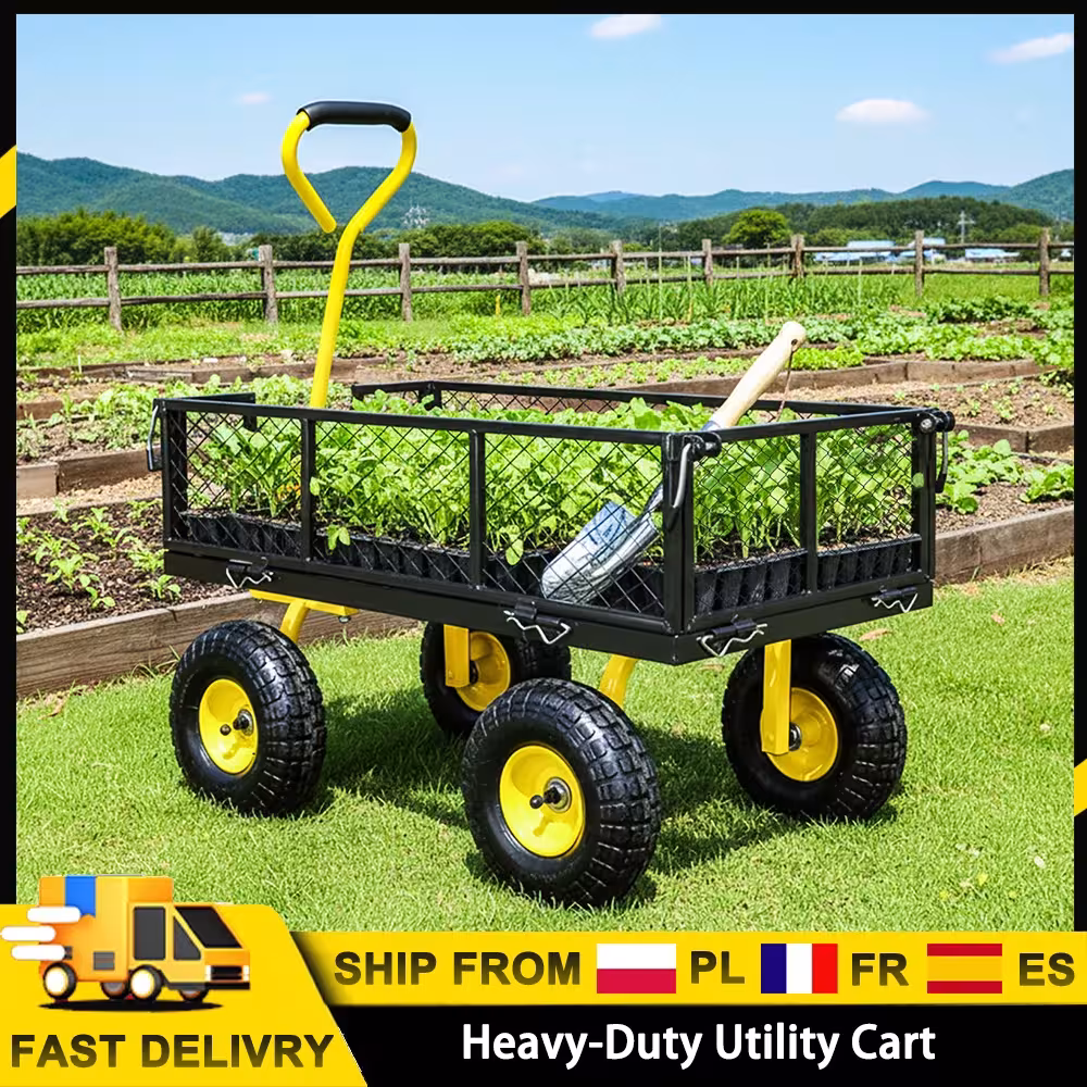 Universalus sodo vežimėlis 900 kg talpa su 10 colių ratais