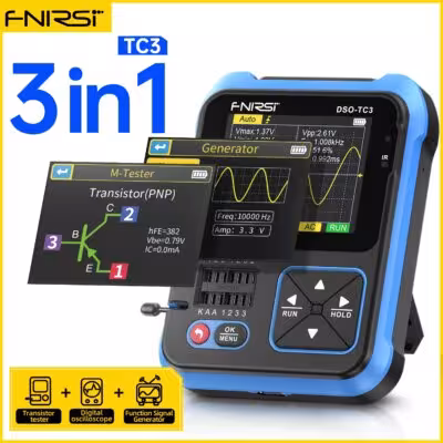 FNIRSI DSO@-@ TC3 Portable Digital Oscilloscope Transistor Tester 3 in 1