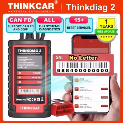 THINKCAR Thinkdiag 2 lecteur OBD2 avec le protocole CAN FD pour le diagnostic automobile