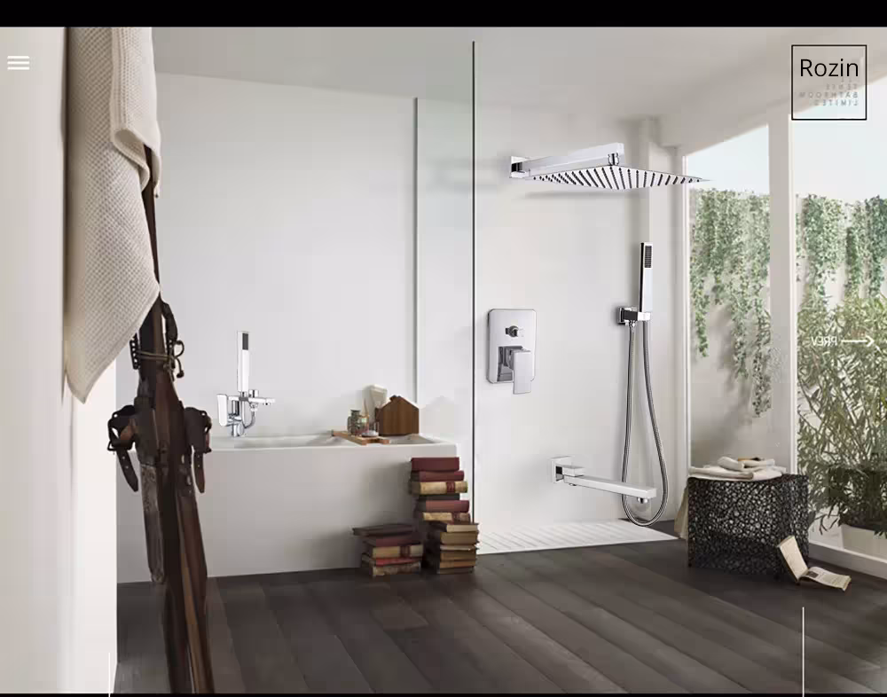 wall-mounted rain shower faucet