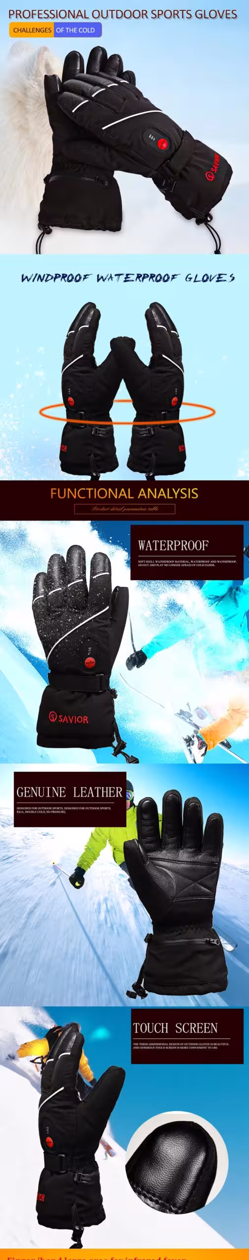 gants d'hiver chauds