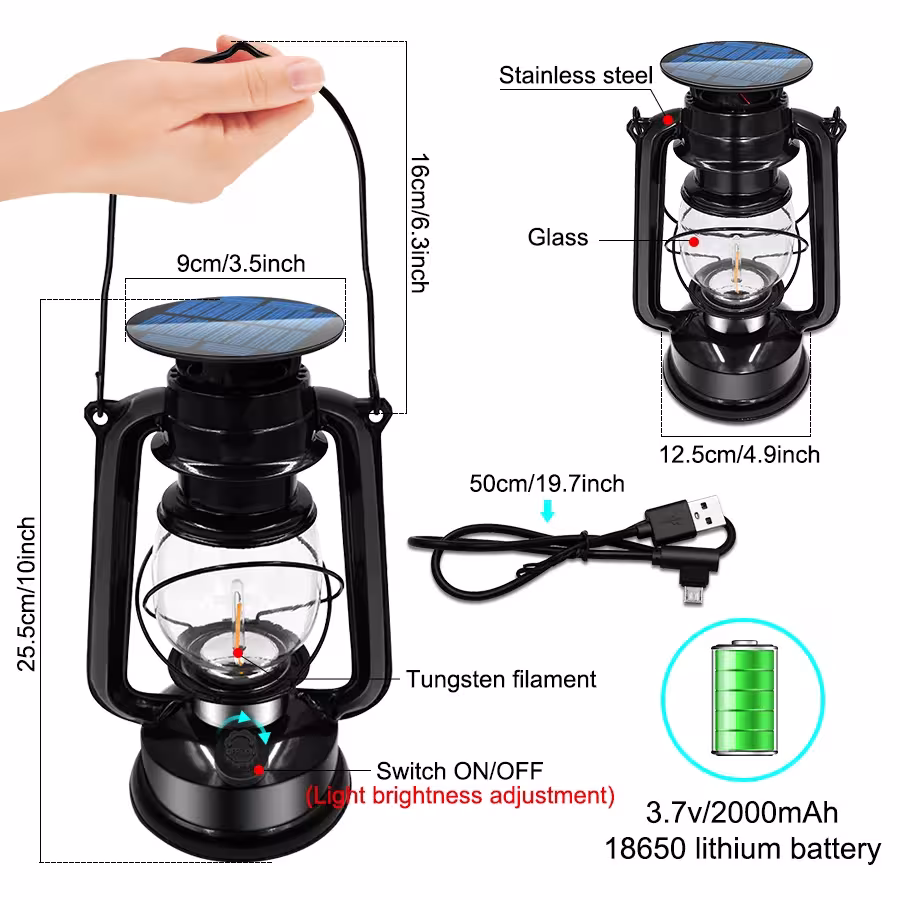 solar vintage lantern