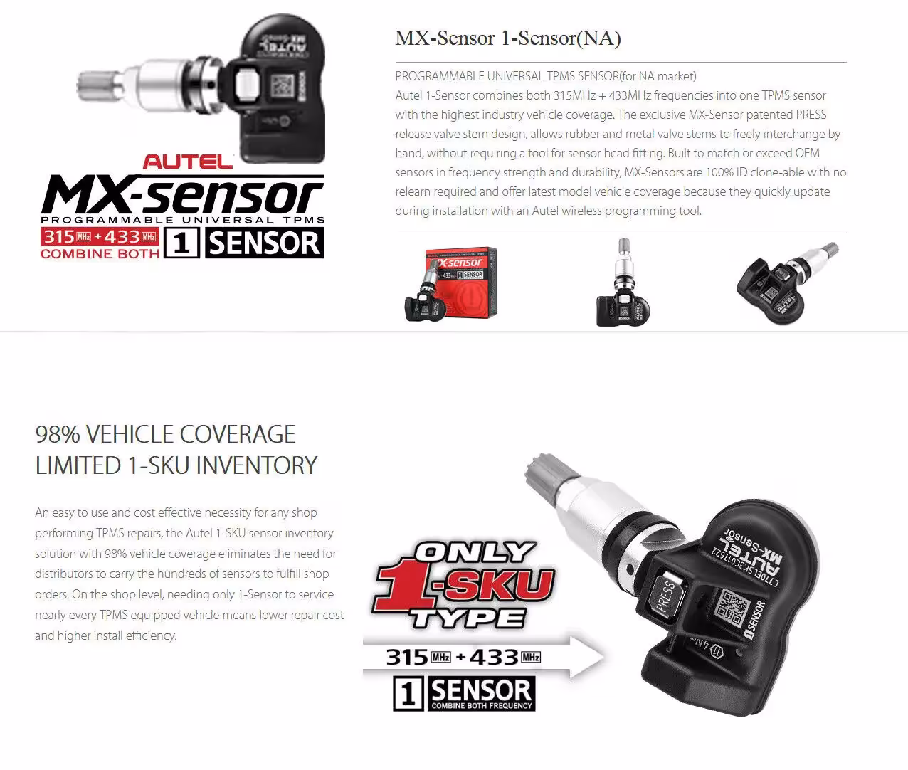 TPMS MX jutiklis padangų slėgiui