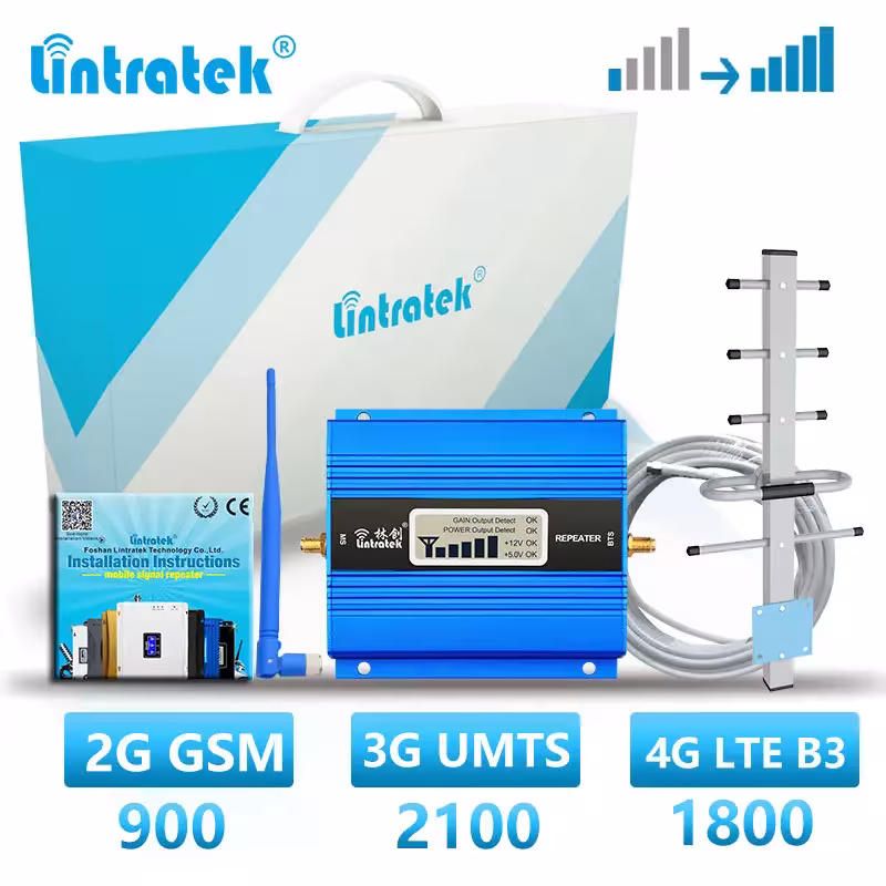 Lintratek LTE 4G mobilaus signalo stiprintuvas DCS B3 GSM 2G 900 stiprinimas WCDMA 2100 UMTS duomenų