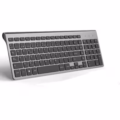 Teclado inalámbrico 2.4G Slim compacto con teclado numérico y distribución en español