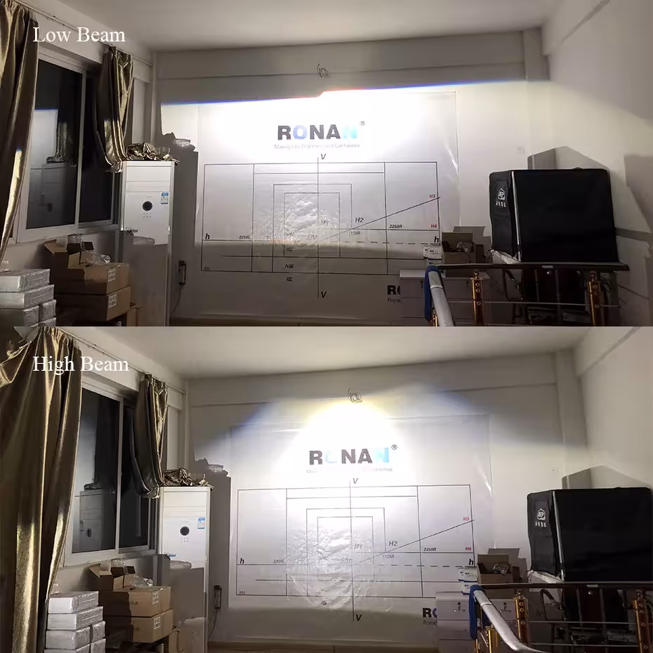 Bi-LED projector lens for car