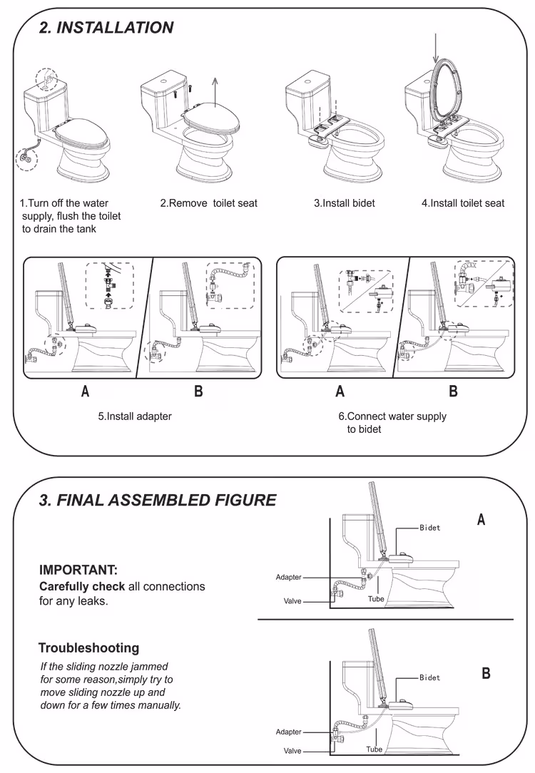 bidet tualeto priedas