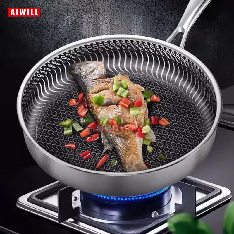 stainless steel frying pan