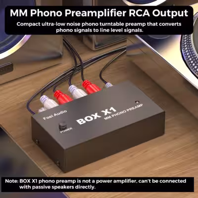 Fosi Audio BOX X1 fonografo preamp stereo Hi-Fi su ausinių stiprintuvu