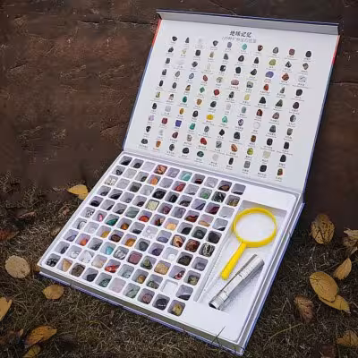 Ensemble éducatif minéral et cristal avec 100 pierres