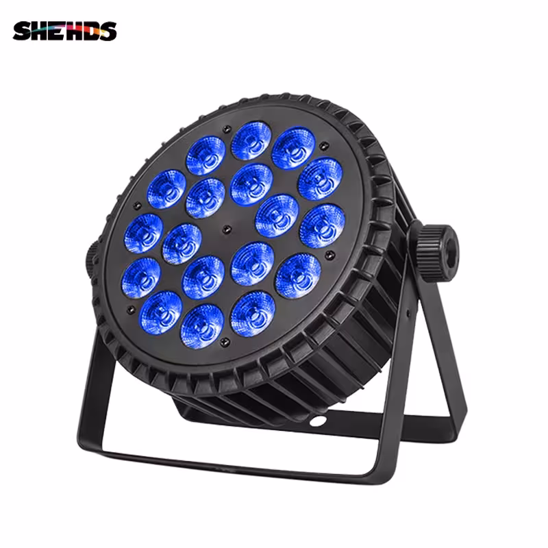 LED Par 18x18W RGBWA+UV šviestuvai 6in1 DMX512 diskotekos apšvietimas