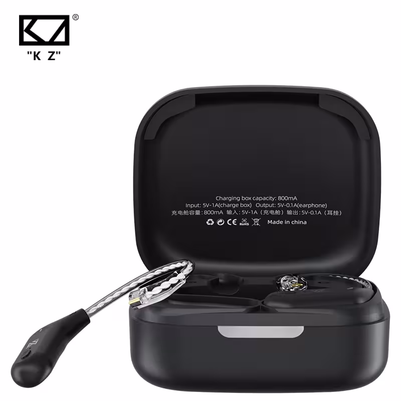 KZ AZ09 HD Bluetooth 5.4 crochets d'oreille sans fil avec boîtier de charge