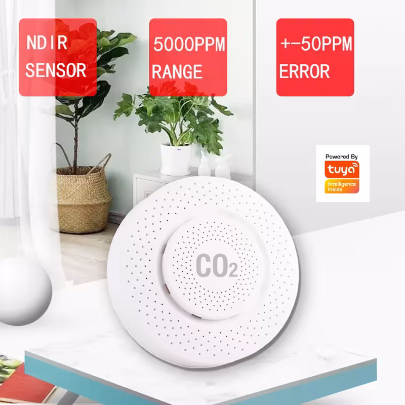 Capteur de dioxyde de carbone CO2 Tuya NDIR, mesure précise de la qualité de l'air, WiFi