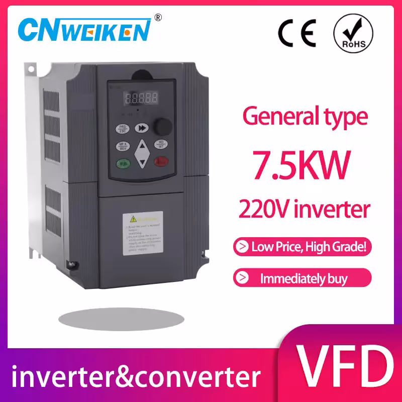 Frequency converter AC 220V 380V 0,75KW-11KW 3-phase 50HZ 60HZ speed controller