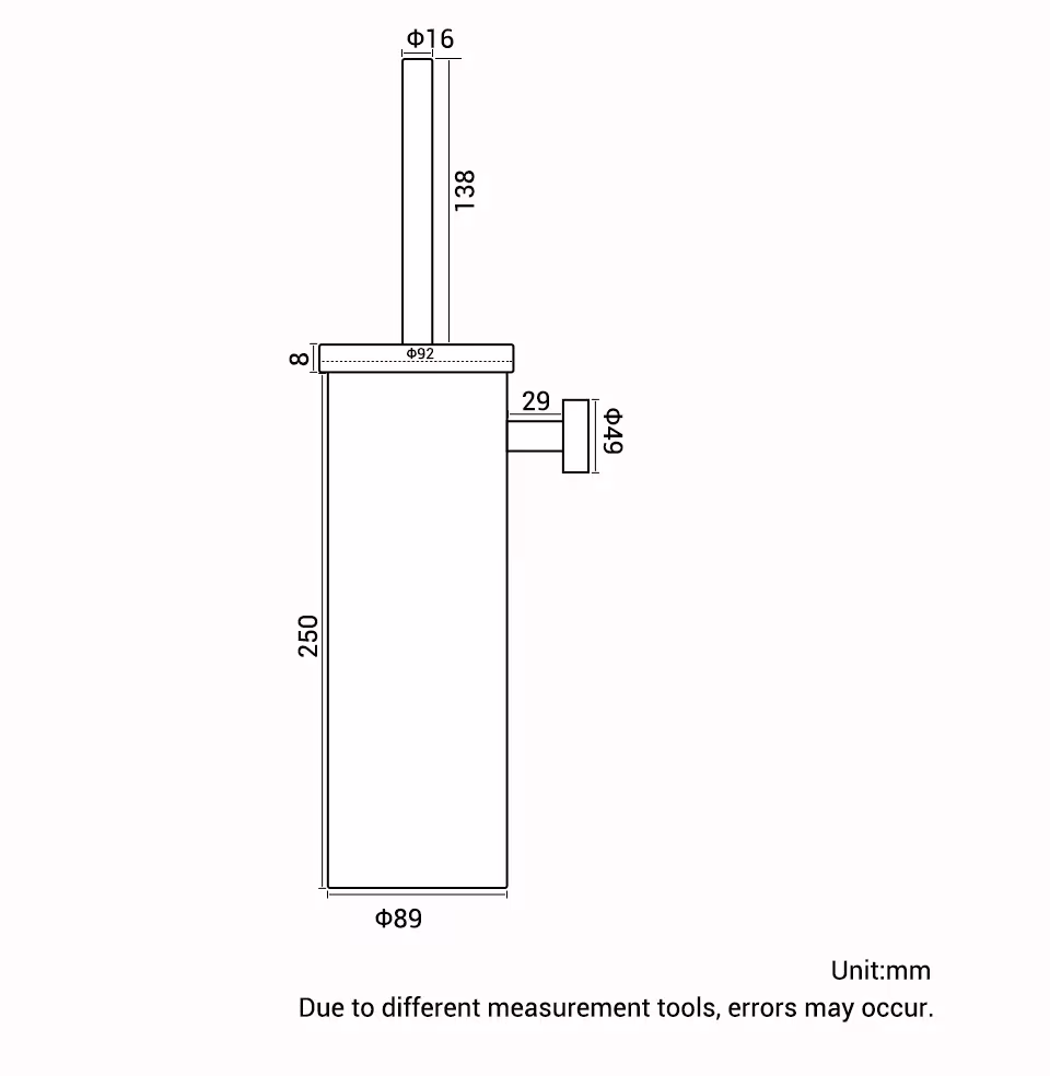 toilet brush holder for wall
