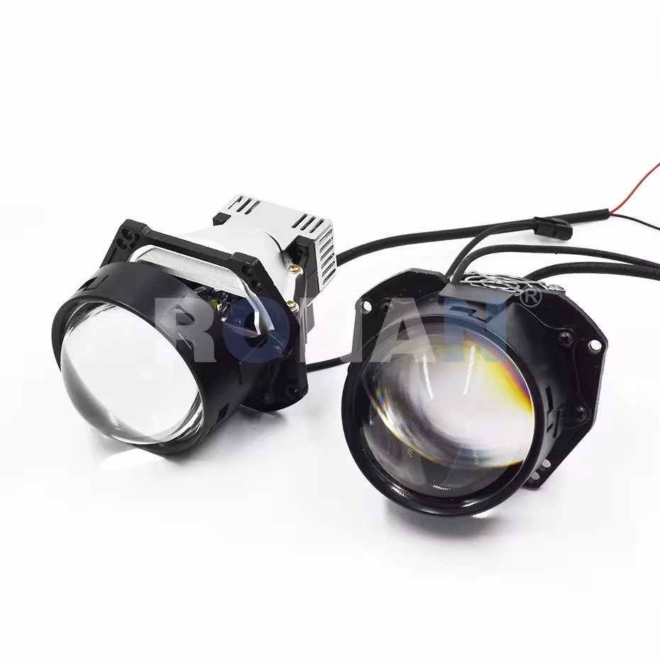 Bi-LED projector lens for car