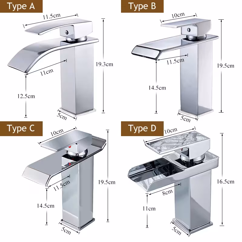 grifo de baño con efecto cascada