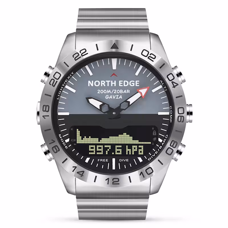 NORTH EDGE Men Diving Clock Military Suite Steel Smart Clock Compass Altimeter