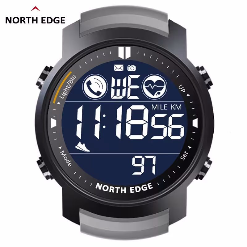 NORTH EDGE spore clock with heart rate monitor and 50M waterproof housing