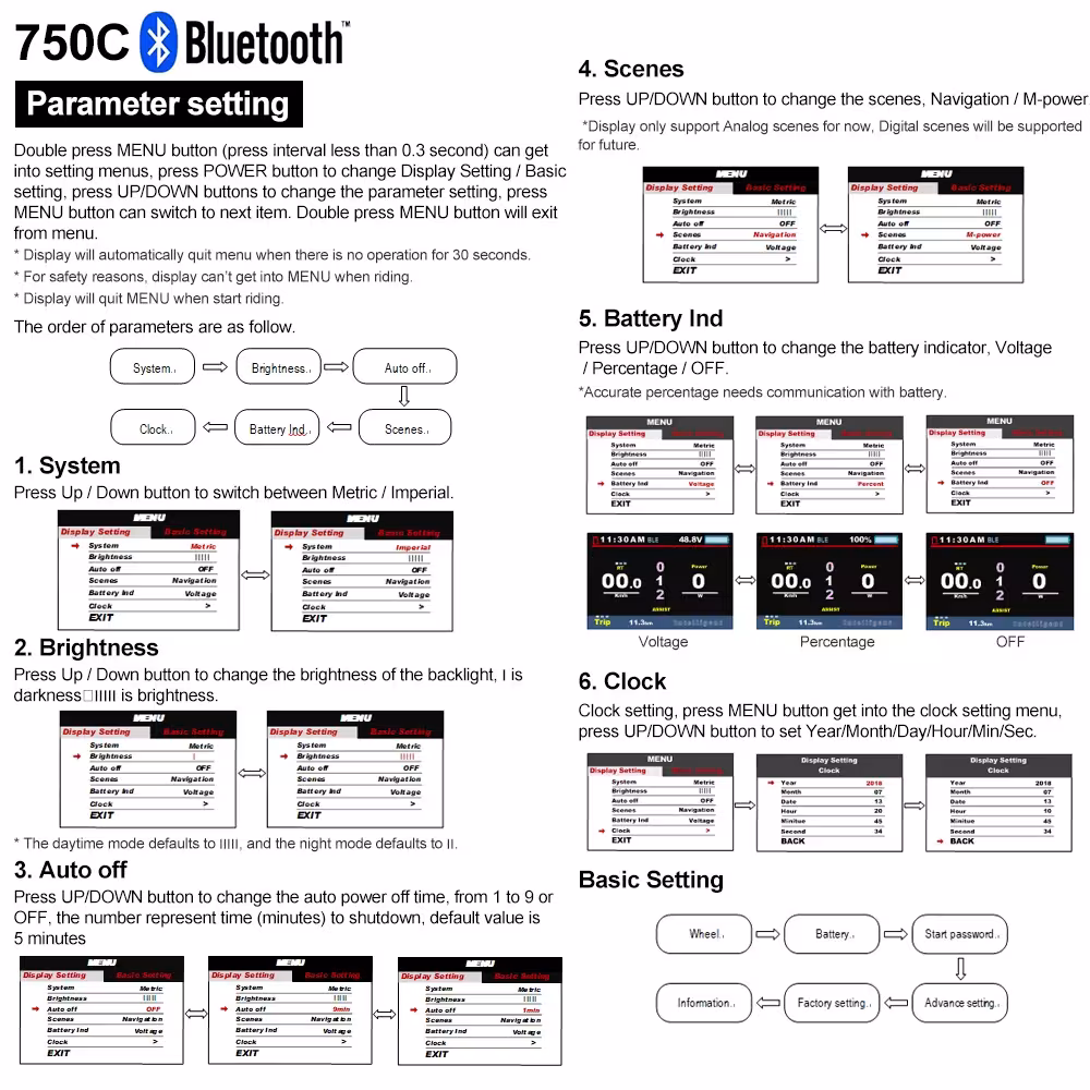 Bluetooth 750C display for Bafang