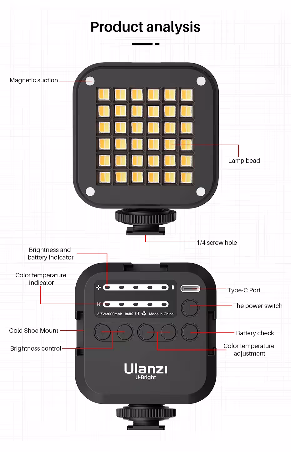 LED vaizdo šviesa vlogams