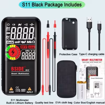 BSIDE Profesionalus Skaitmeninis Multimetras Smart 9999 USB Įkrovimas