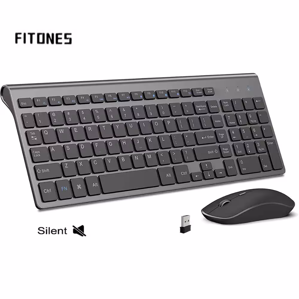 Tastiera wireless e mouse, ergonomica 2400 DPI, piena di 102 pulsanti, Russia / Inghilterra / Spagna