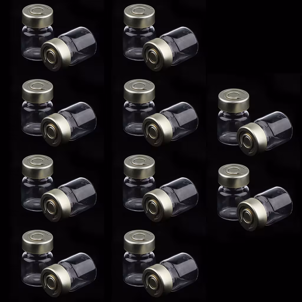 20 flacons de sérum stériles vides en verre scellé, récipients pour liquides transparents 20 flacons de sérum stériles vides en verre scellé, récipients pour liquides transparents