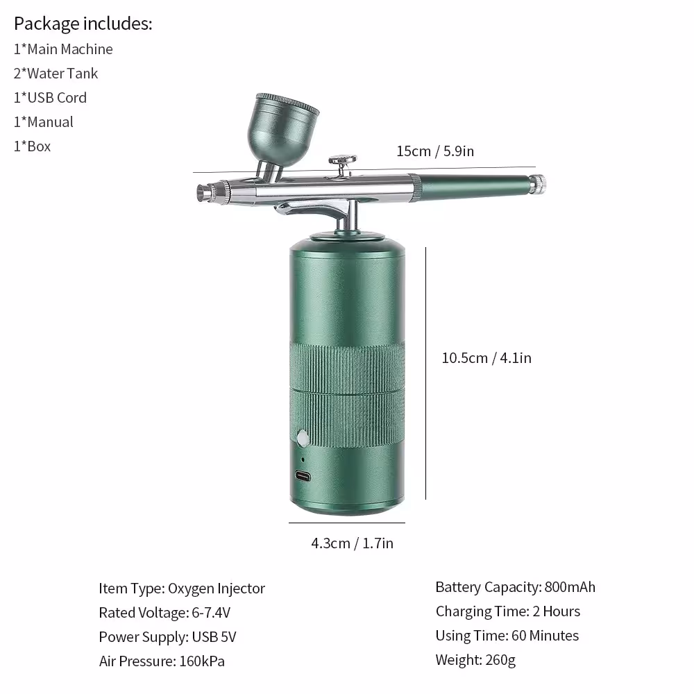 oxygen injector for facial hydration