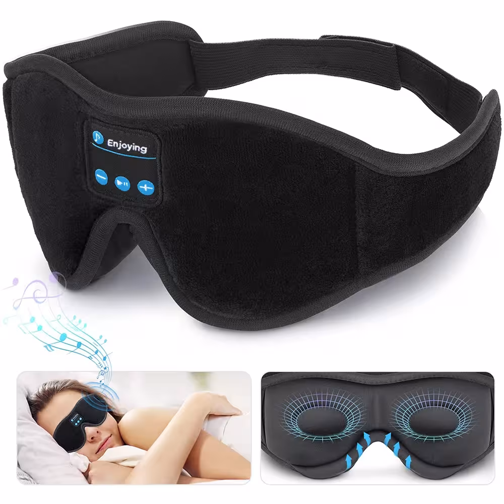 Maschera per dormire 3D con Bluetooth e altoparlante per ascoltare musica durante il sonno