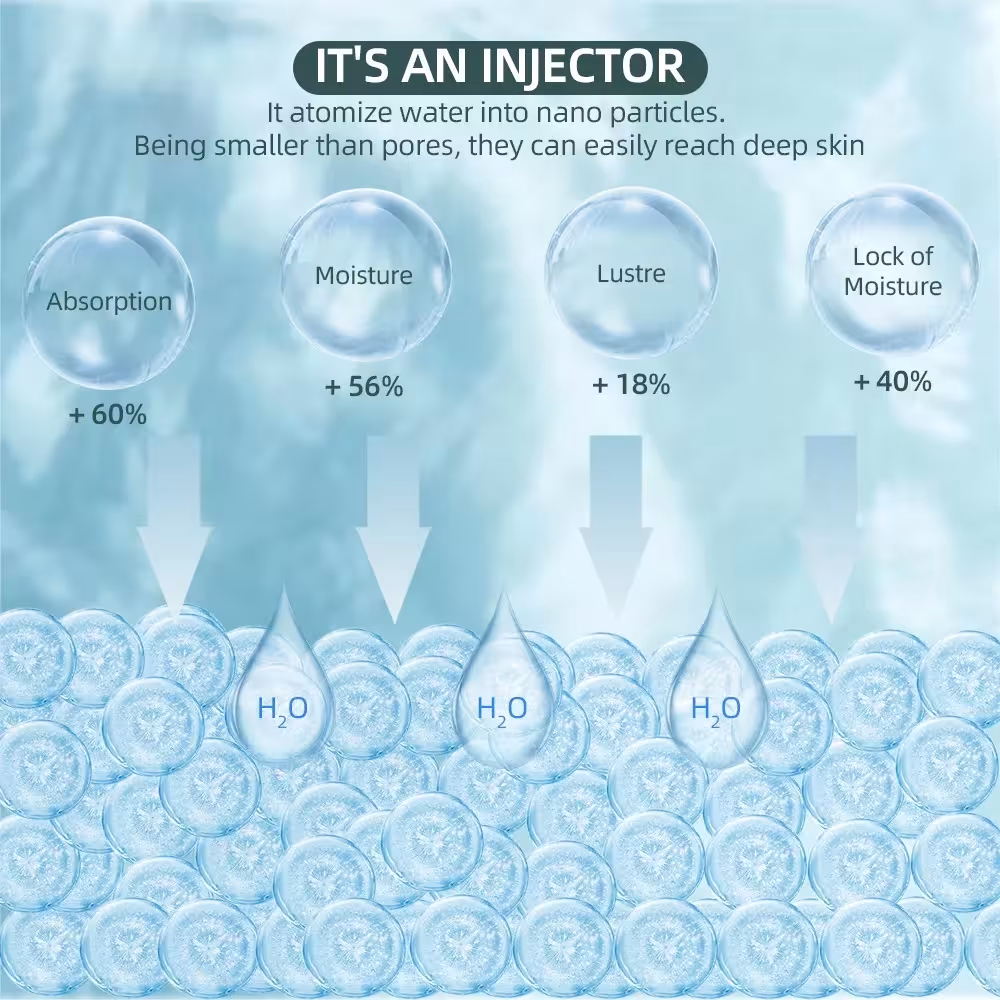 oxygen injector for facial hydration