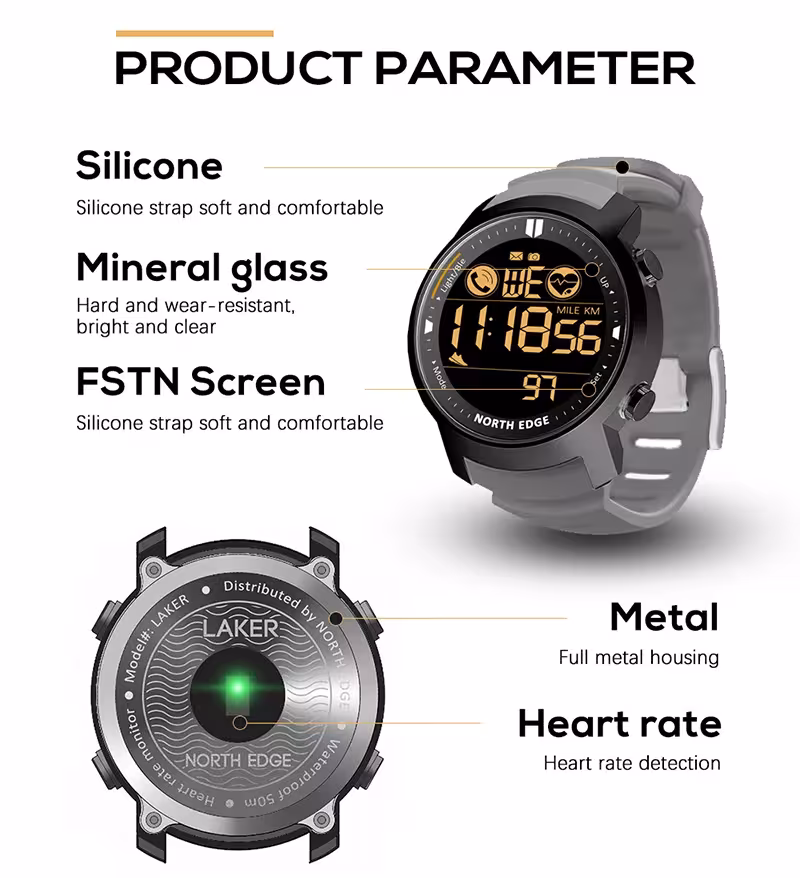 sports watch with heart rate monitor