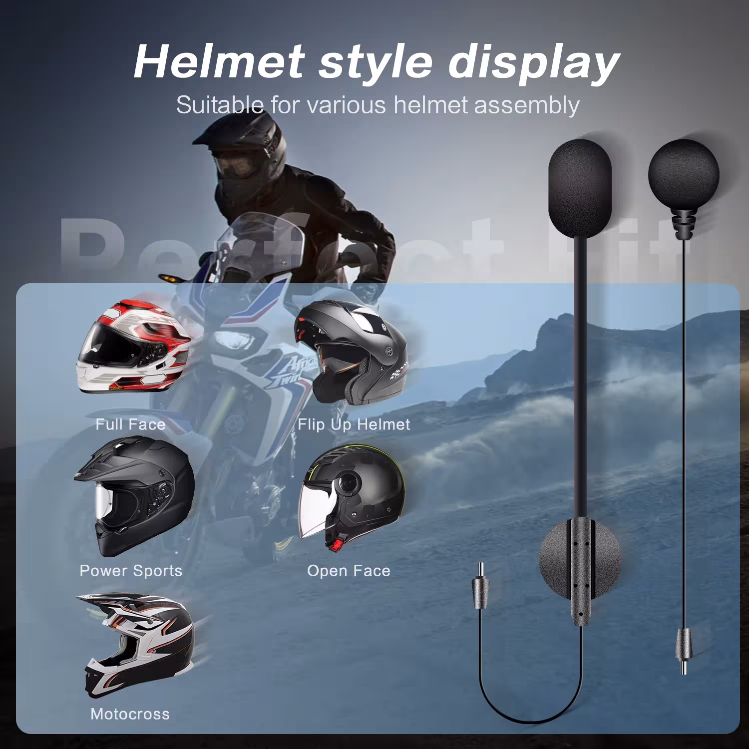 motociklų šalmo Bluetooth ausines