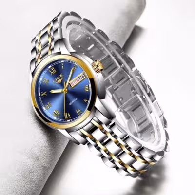 LIGE moteriškas laikrodis su aukso spalva ir kvarcinis mechanizmas 31 mm