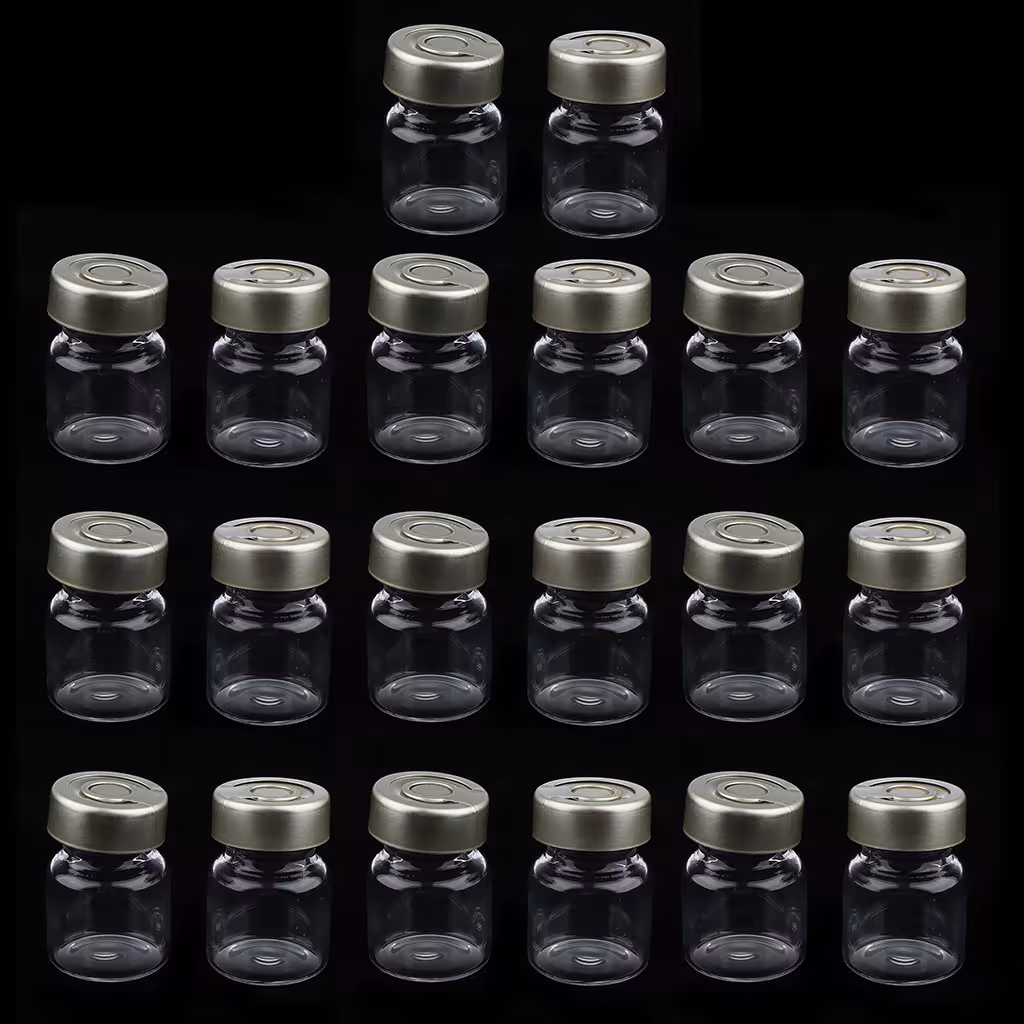 20 flacons de sérum stériles vides en verre scellé, récipients pour liquides transparents 20 flacons de sérum stériles vides en verre scellé, récipients pour liquides transparents
