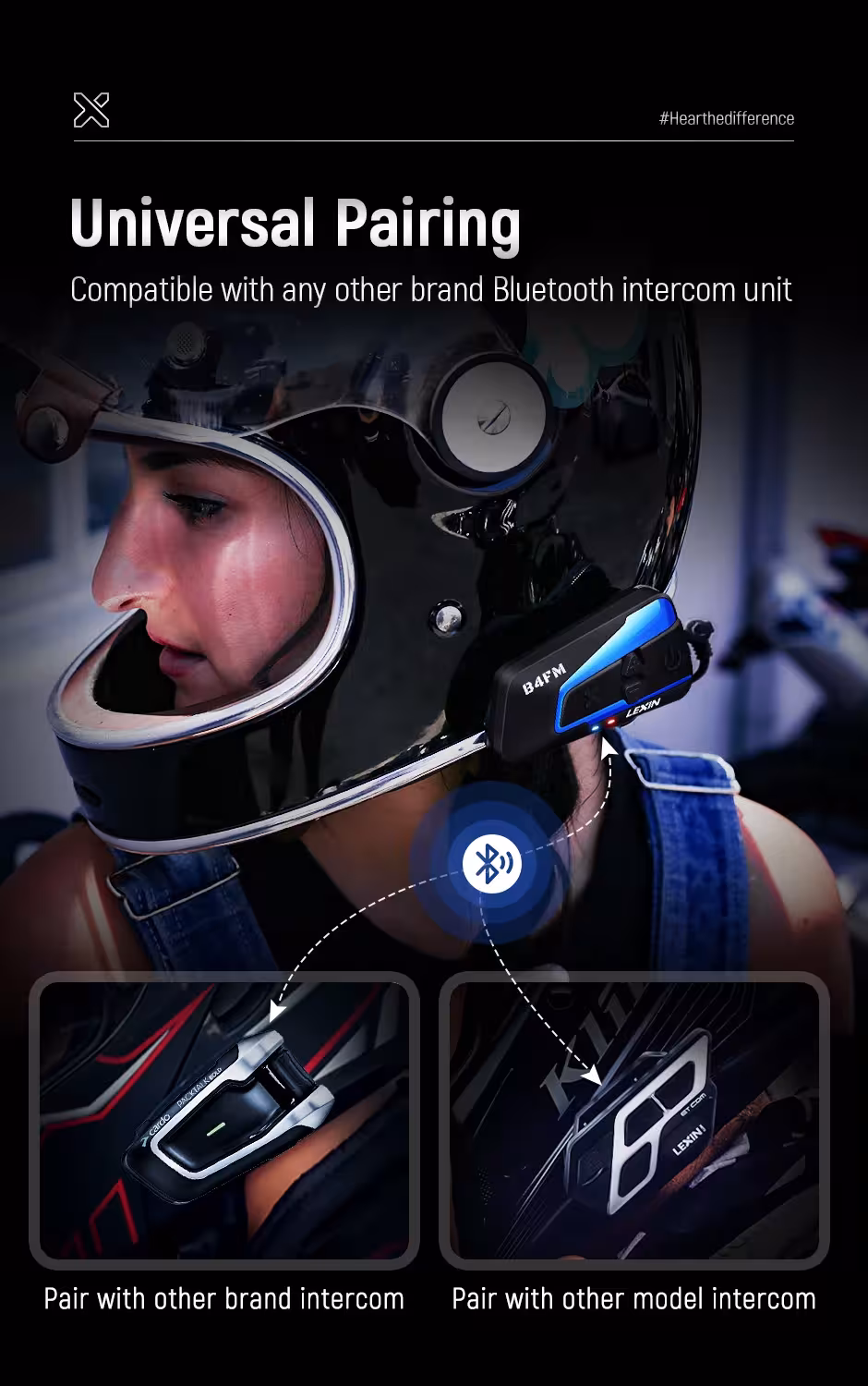 motociclista casco Bluetooth