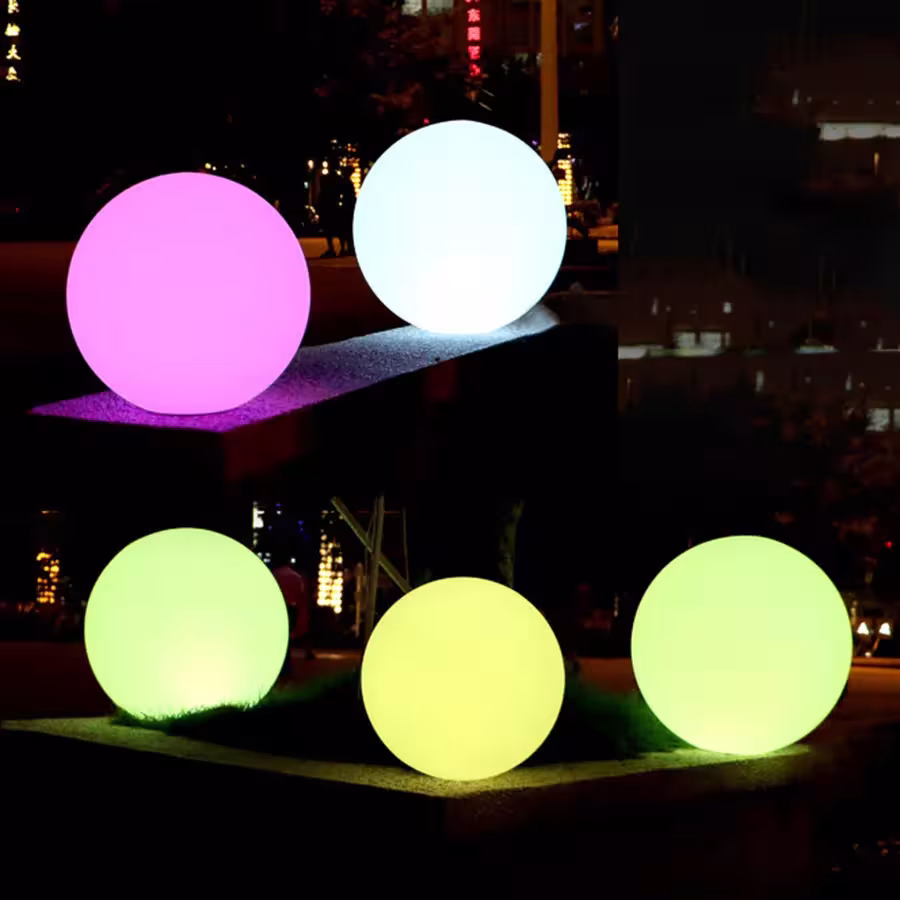 LED sodo kamuolys šviesa