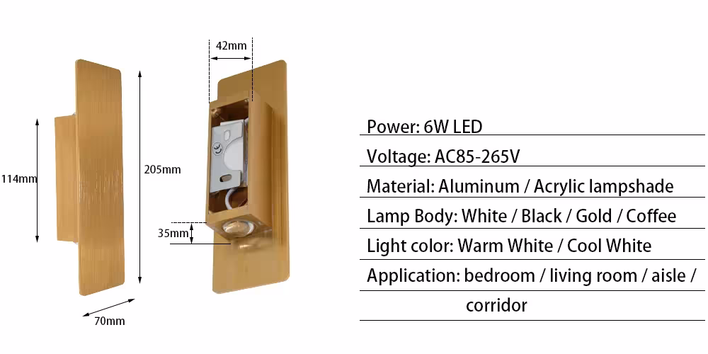 Luminaire mural 6W LED