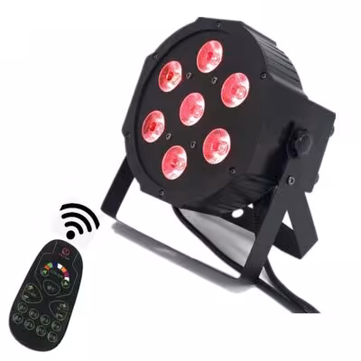 Belaidinis RGBW 7x18W LED Flat SlimPar 6in1 scenos apšvietimas DMX 4/8 vnt