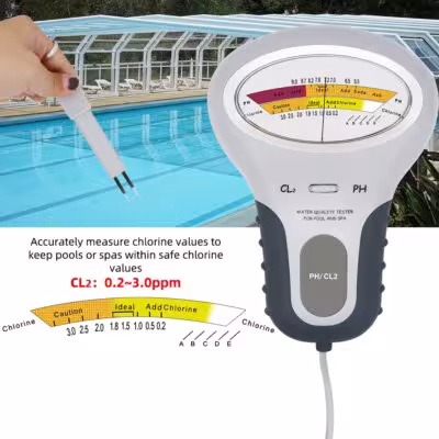 2 in 1 chlorine and pH meter PC-101 for swimming pools and spas
