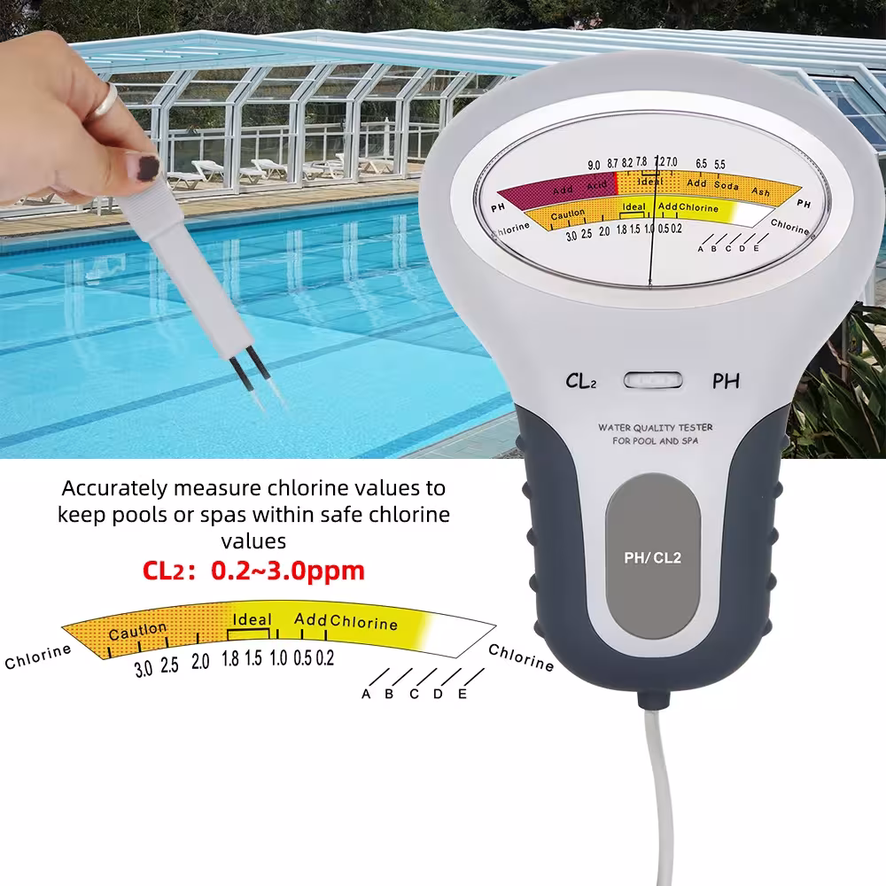 2 in 1 chlorine and pH meter PC-101 for swimming pools and spas
